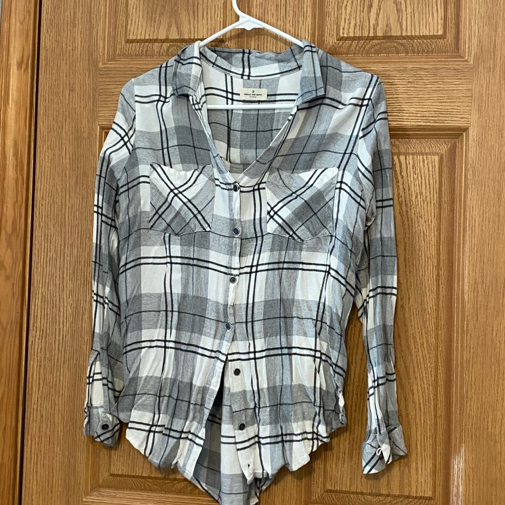 Dry Goods Grey & White Flannel